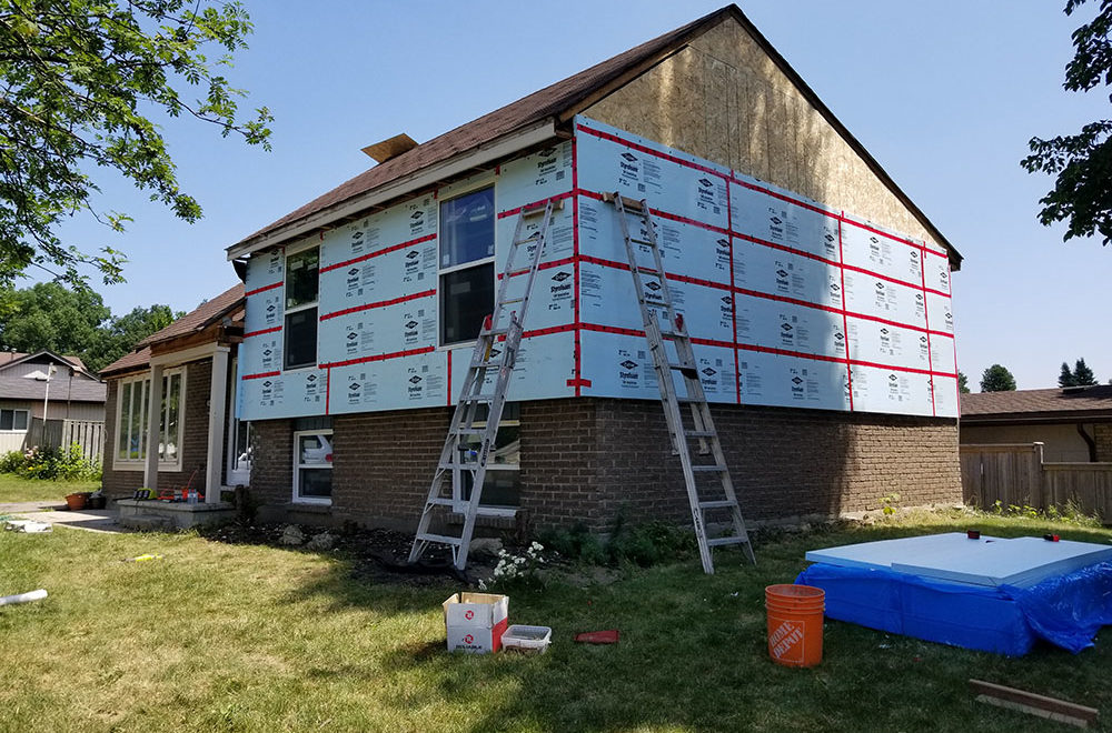 House under construction.