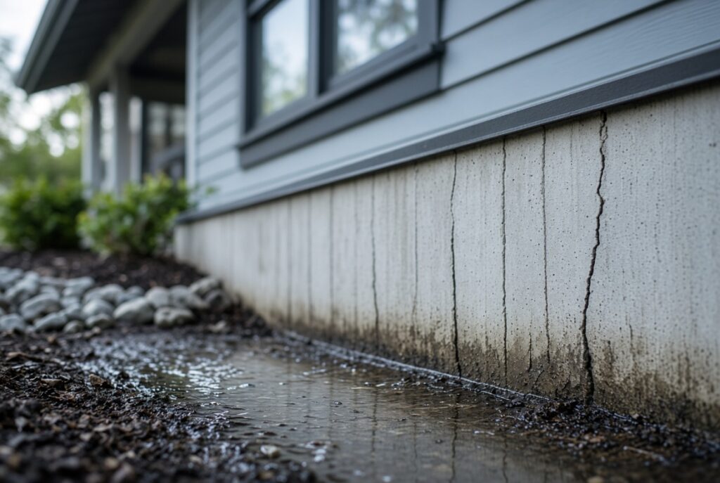 Cracks in a house foundation